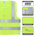 Hohe Qualität ANSI High Visibility Reflektierende Arbeitskleidung Jacke Hallo Vis Bau Ingenieure Arbeitssicherheit Weste Zip